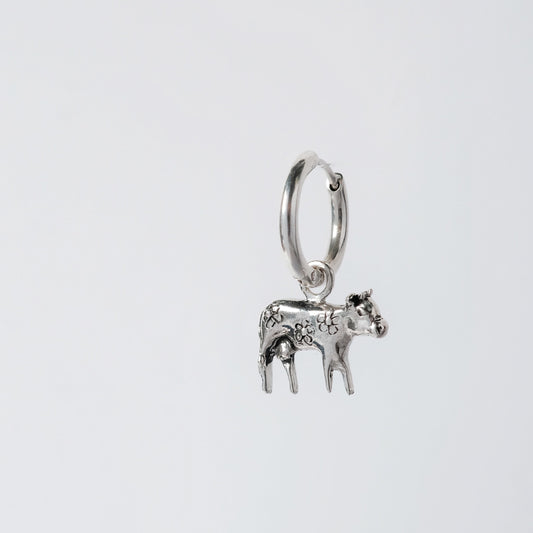 "Moo-Moo" - Sterling Silver Cow Earring - Mono or Pair | Handmade 925