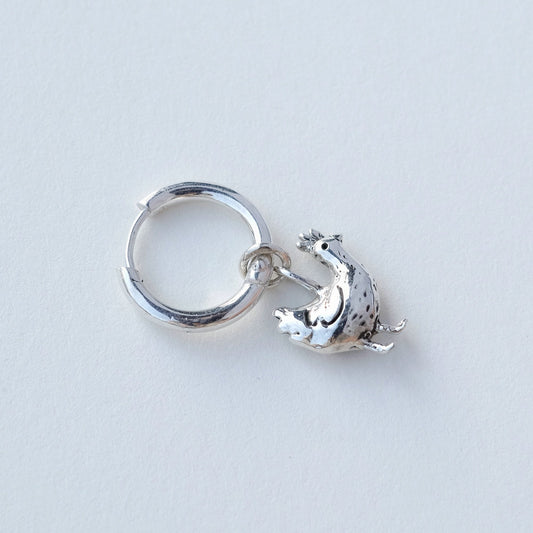Sterling silver chicken earring Co-Co - handmade 925 jewelry