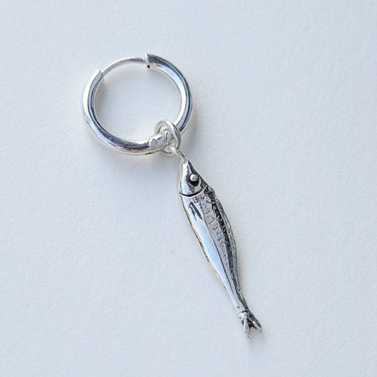 Sterling silver fish earring handmade 925 - Kilka design