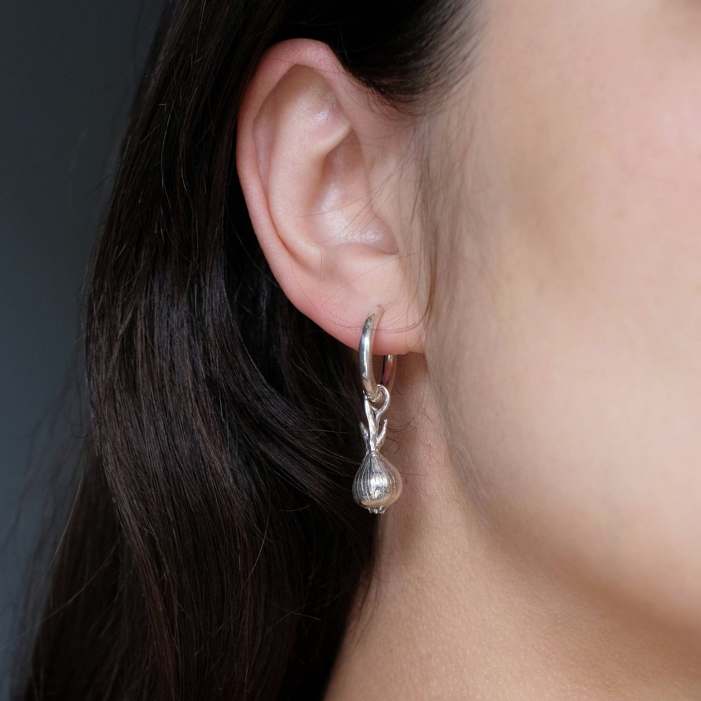 Handmade sterling silver earring with onion design - Mono or Pair