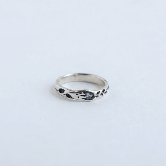 Silver nature-inspired ring Kazka - handmade 925 fairy tale jewelry