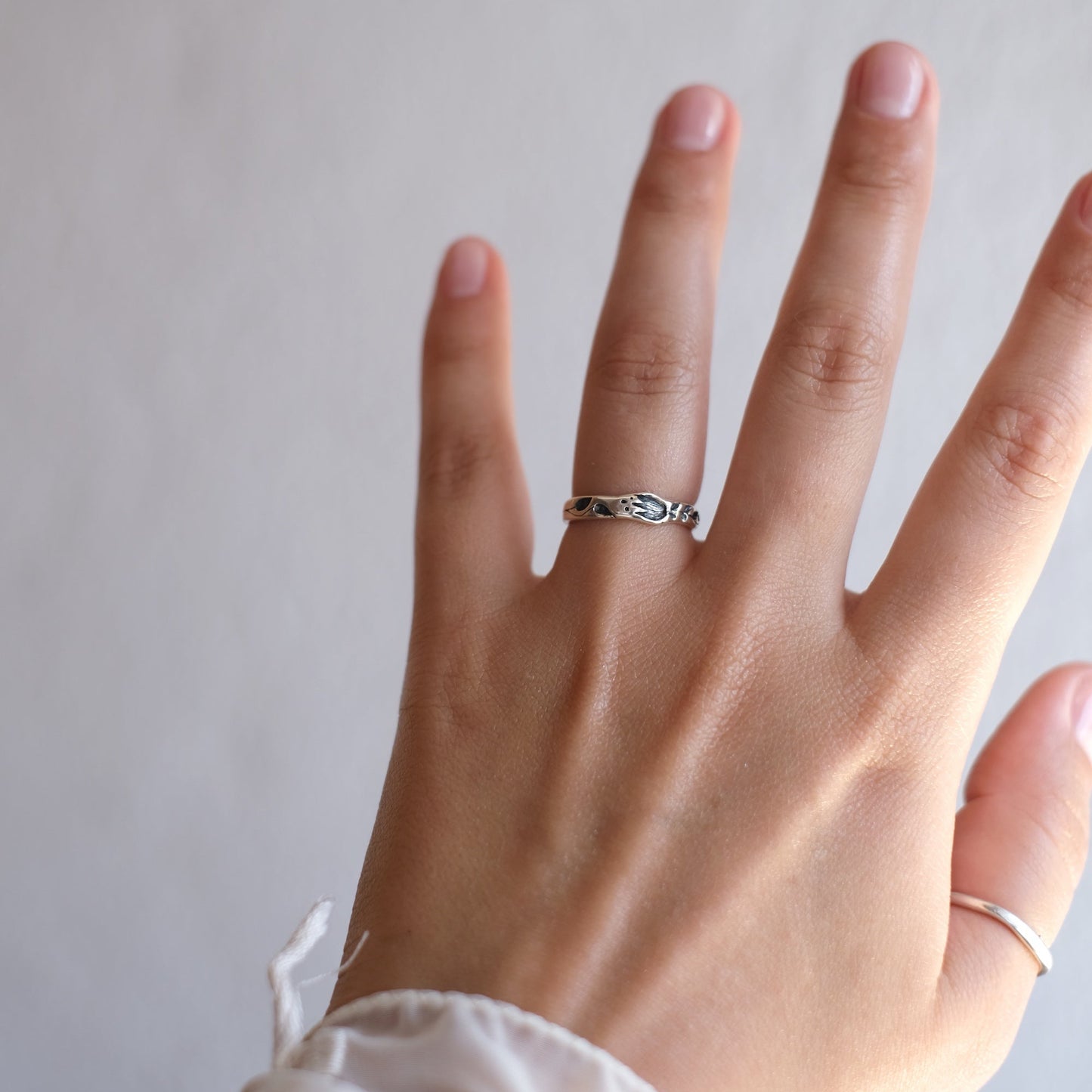Silver nature-inspired ring Kazka - handmade 925 fairy tale jewelry