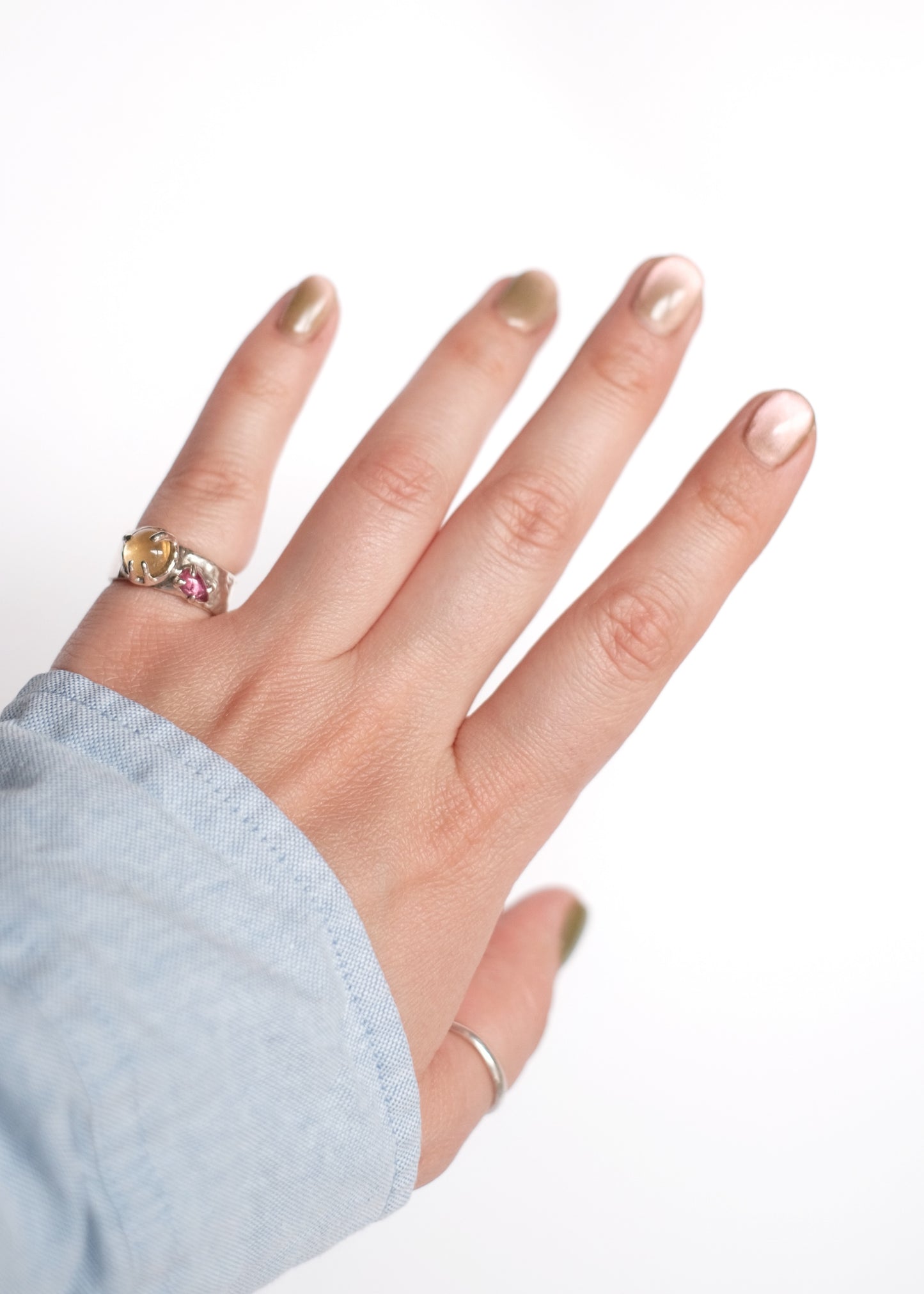 Ring with Citrine and Tourmaline