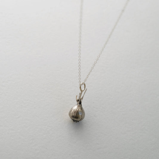 Handmade sterling silver onion pendant Cibulika - 925 vegetable charm