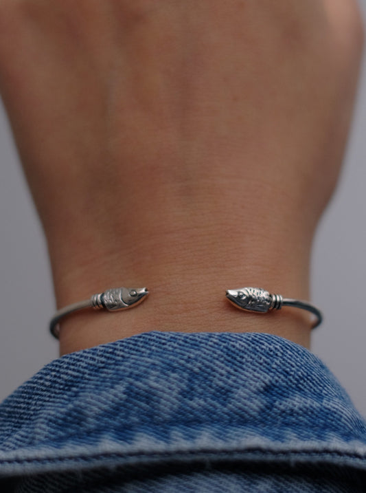 Bracelet "Kilki" - Sterling Silver Fish Bracelet Handmade