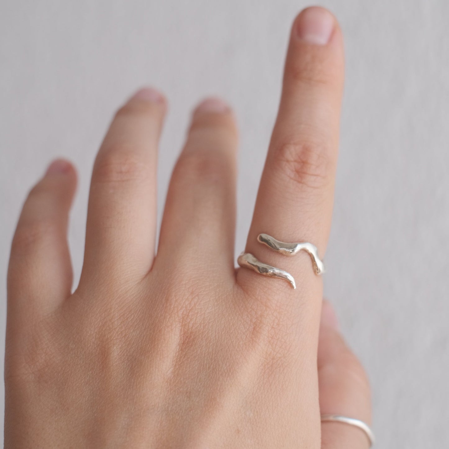 Handmade sterling silver letter S ring - 925 initial jewelry