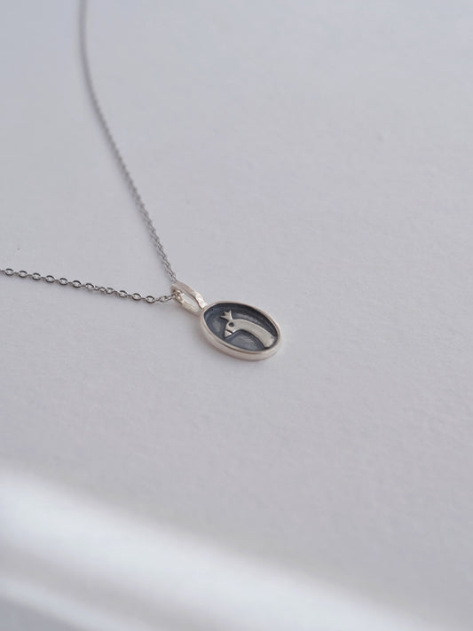 Sterling silver goose pendant on chain - handmade Princess design