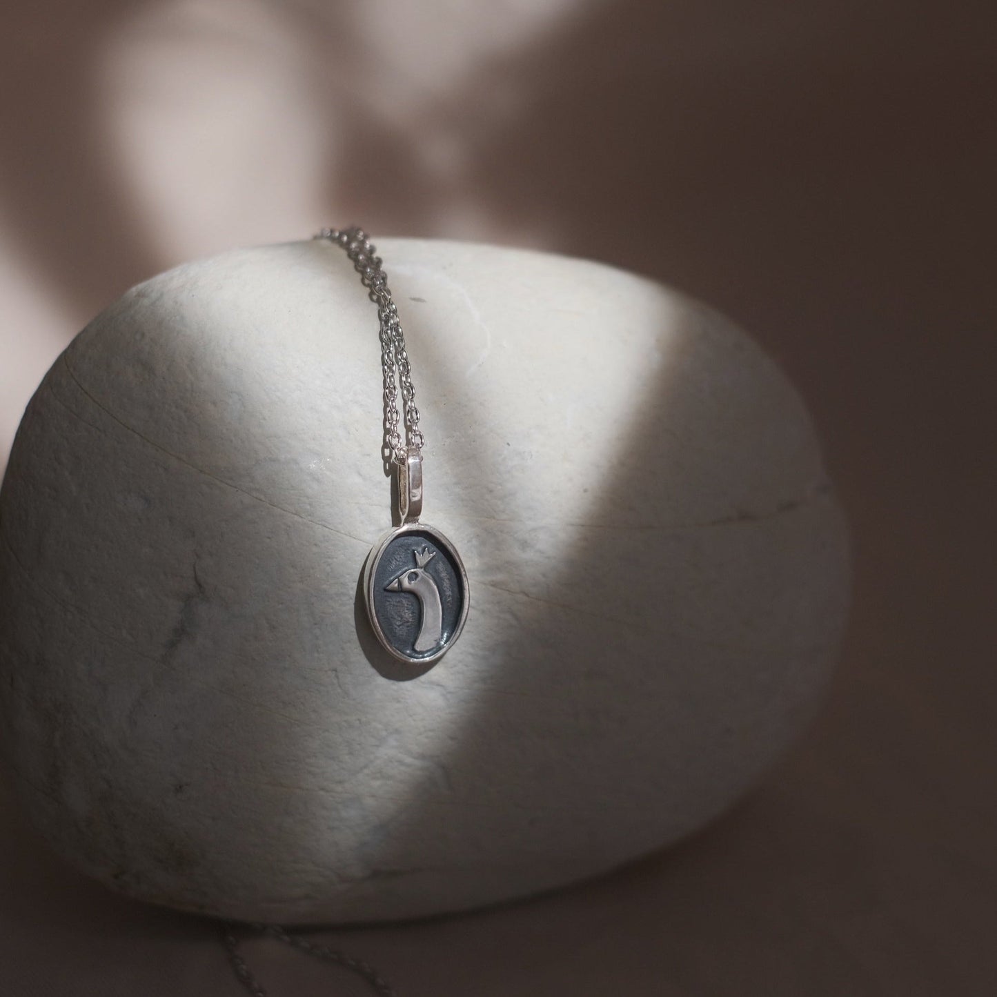 Sterling silver goose pendant on chain - handmade Princess design