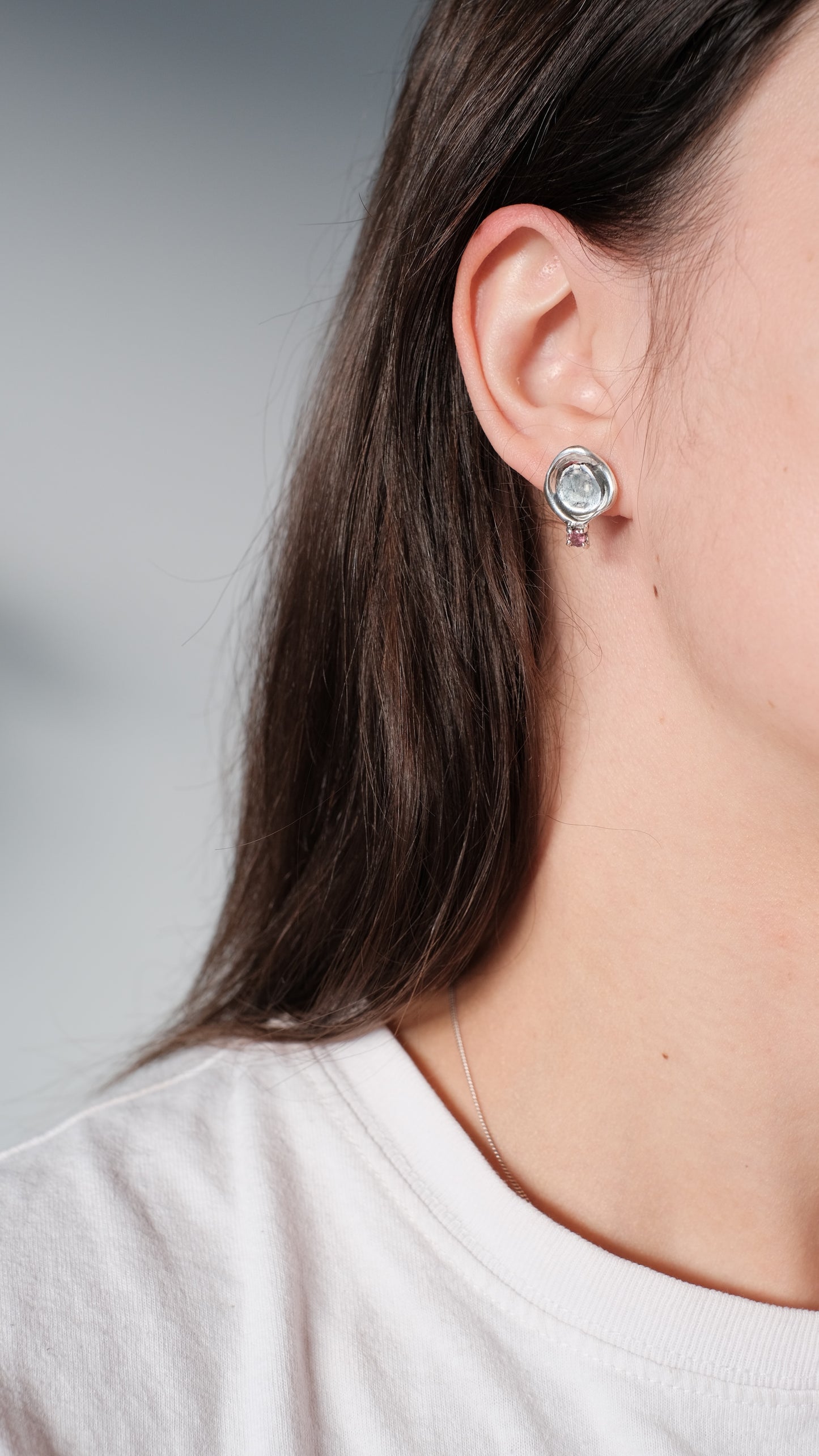 Ohrringe "Kalyuzha" – Handgemachte Ohrringe aus Sterling Silber in Pfützenform 925