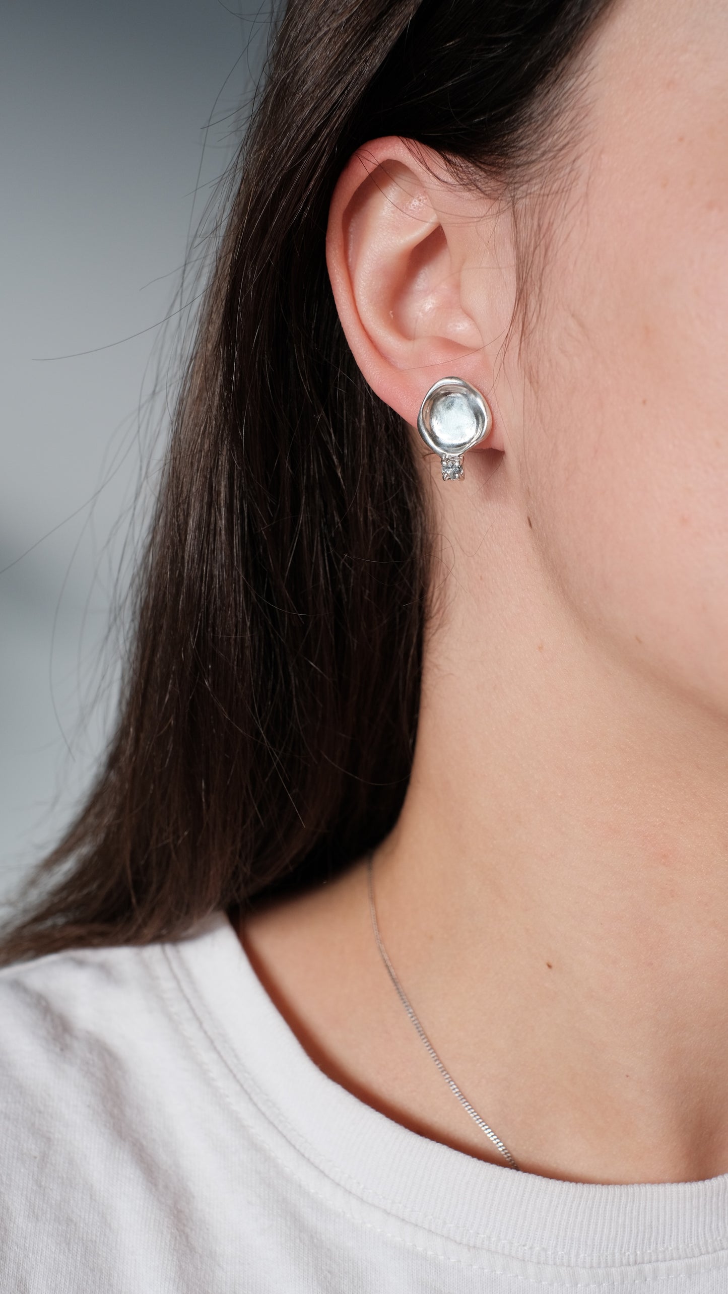 Ohrringe "Kalyuzha" – Handgemachte Ohrringe aus Sterling Silber in Pfützenform 925