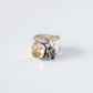 Wide Ring with Citrine and Smoky Quartz