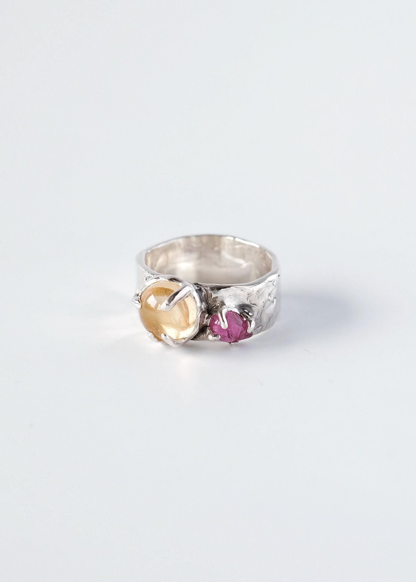 Ring with Citrine and Tourmaline