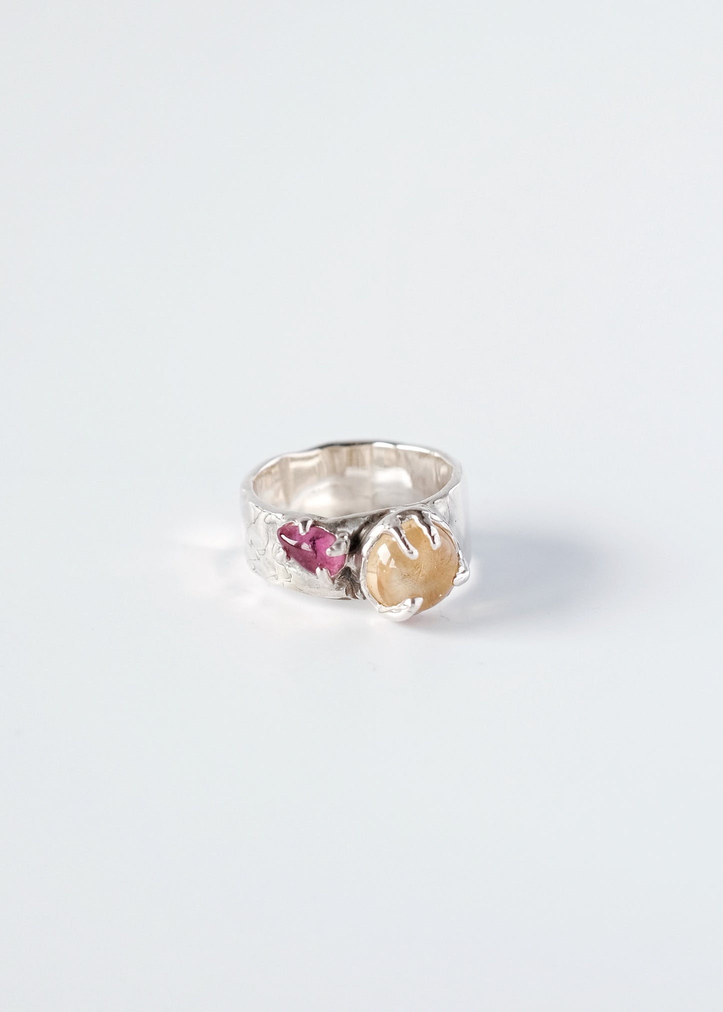 Ring with Citrine and Tourmaline
