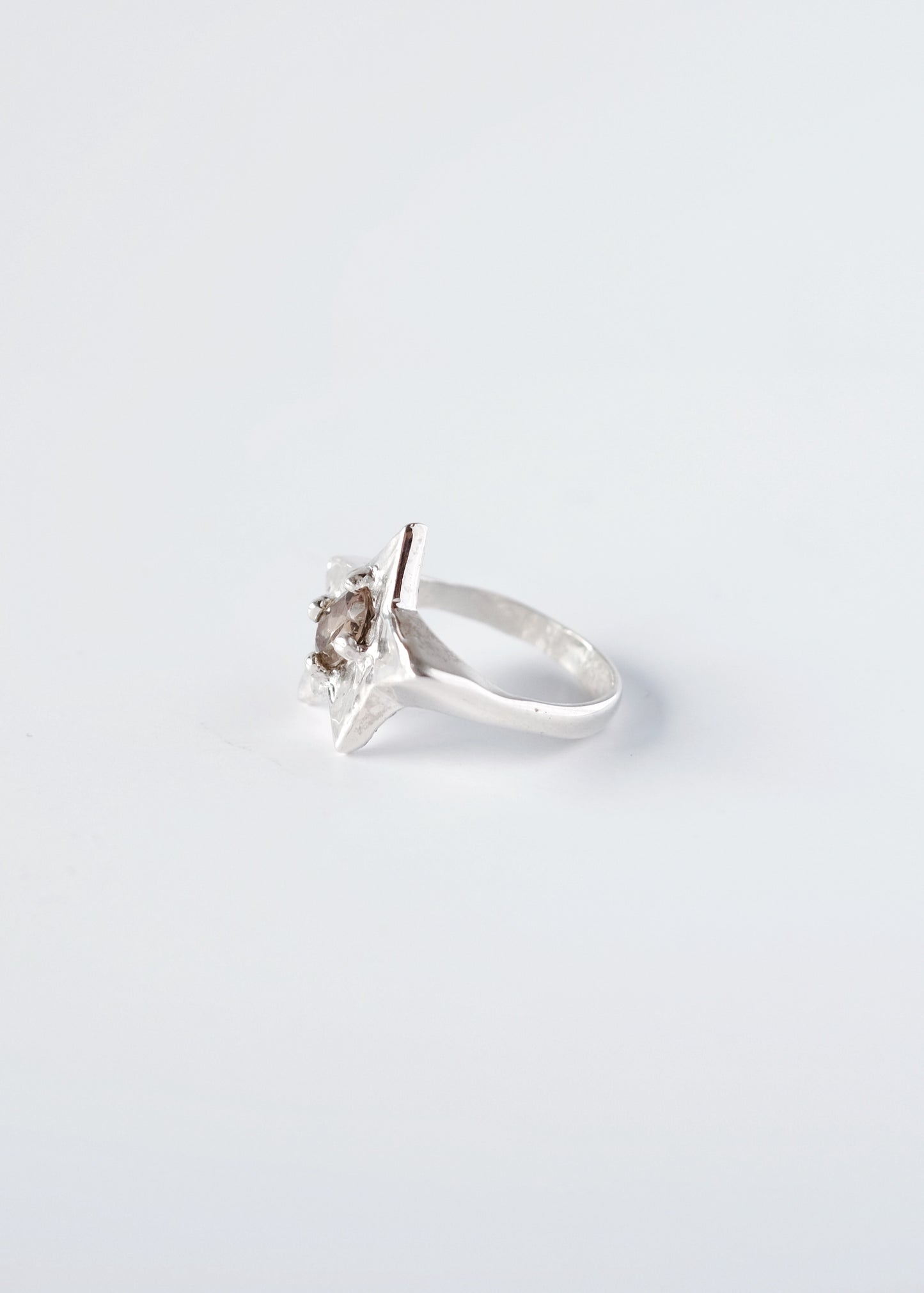 Ring Little Star with Smoky Quartz