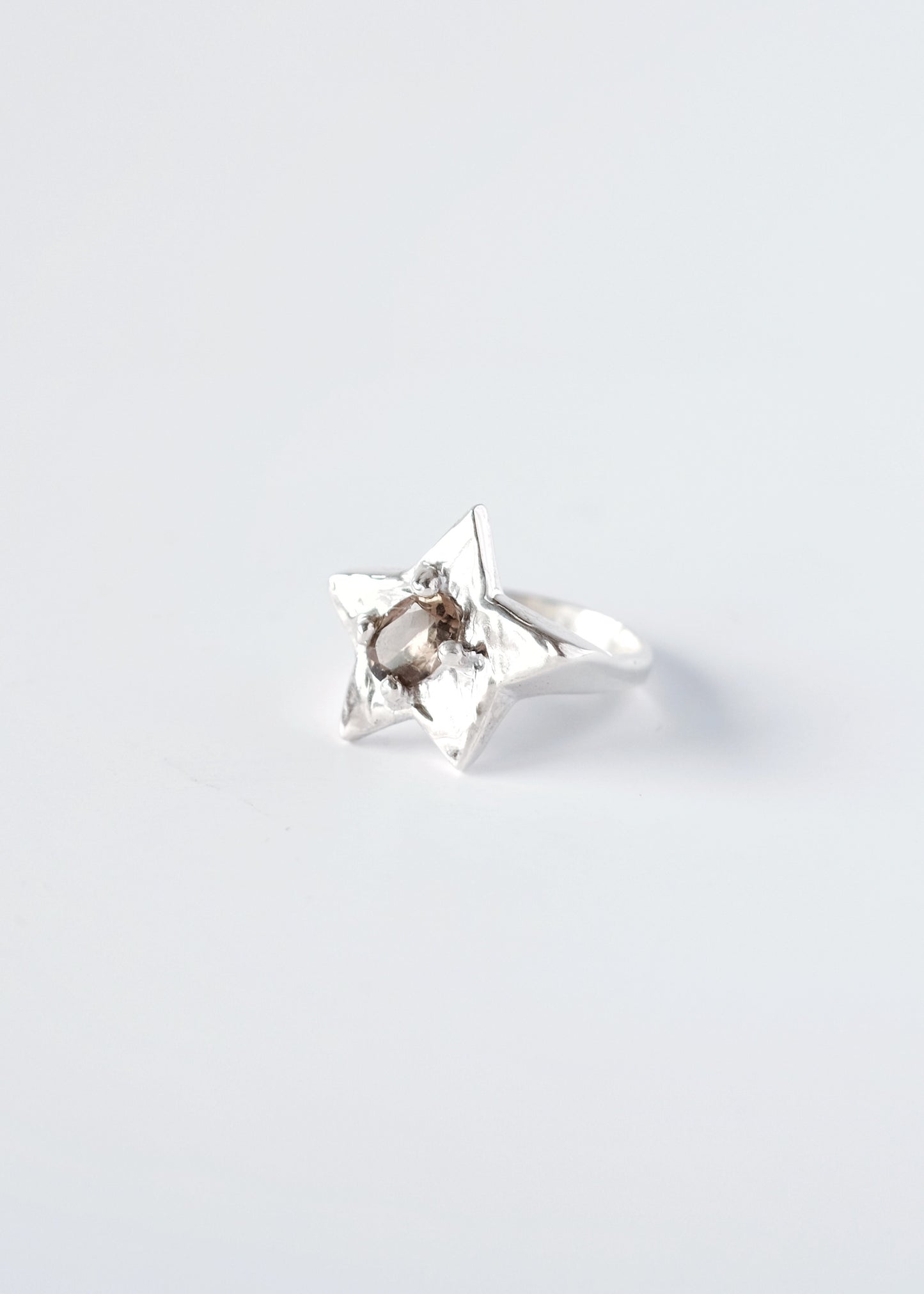 Ring Little Star with Smoky Quartz