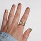 Wide Ring with Citrine and Smoky Quartz