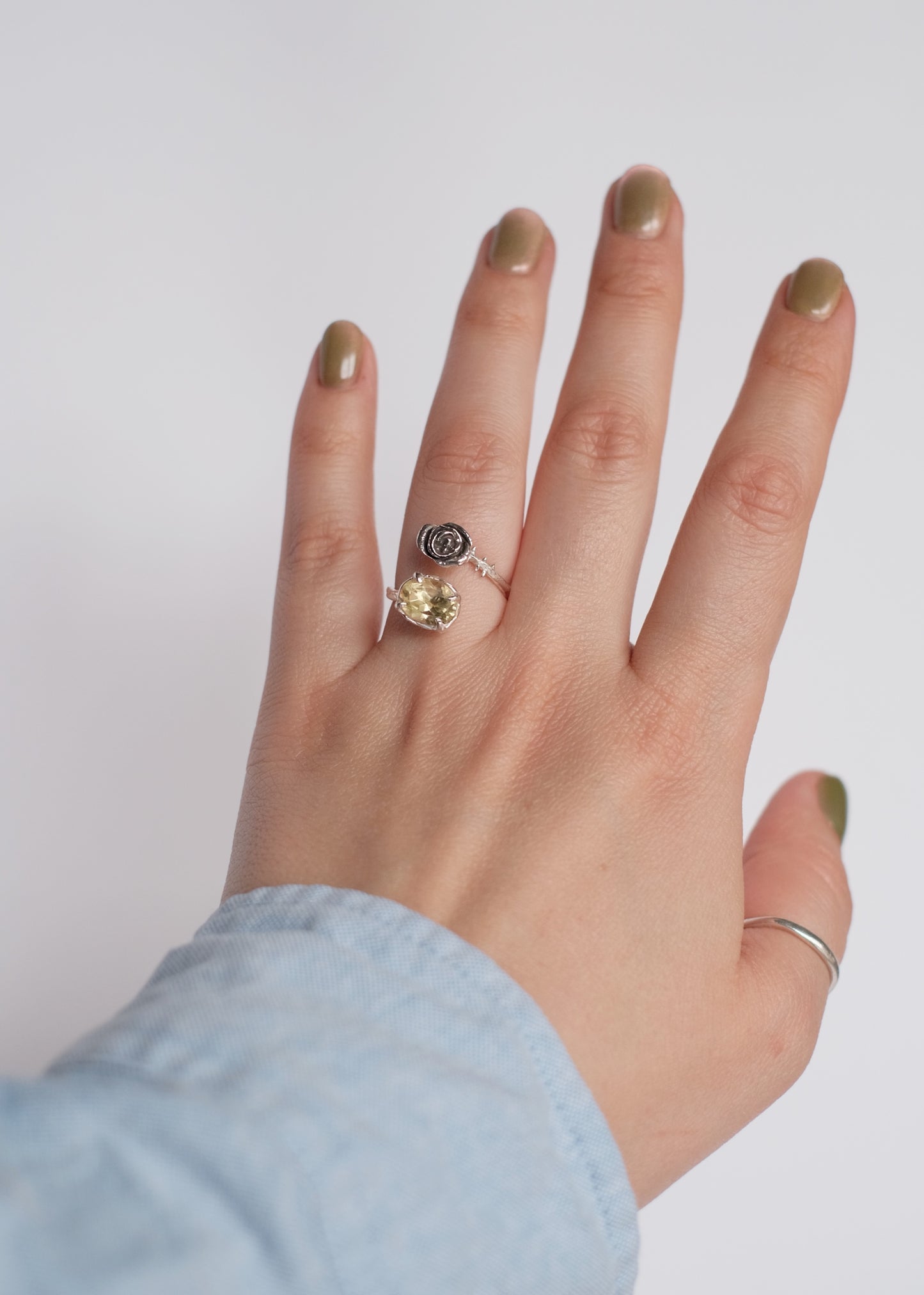 Ring with Rose and Citrine